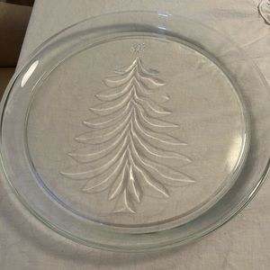 🎅🏻 SALE! VINTAGE INDIANA GLASS CHRISTMAS TREE PLATTER 13” RETAIL $55